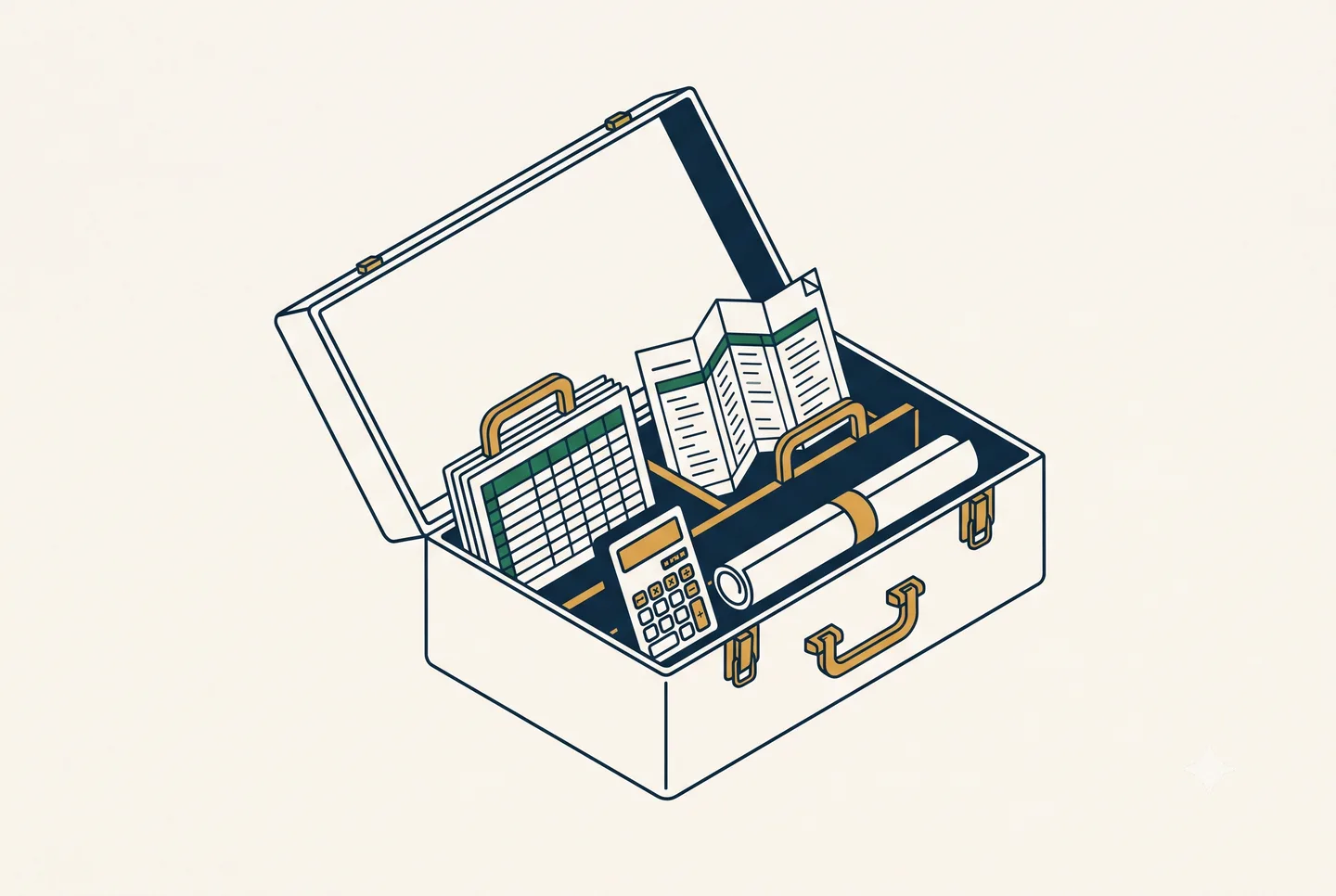 Toolbox filled with spreadsheet and template tools